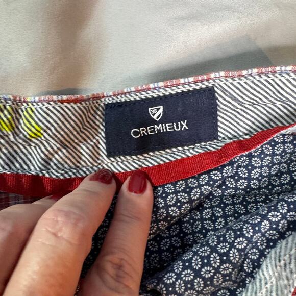 Cremieux Men's size 35 Red Plaid Shorts Mid Rise Flat Front Chino Pockets - Picture 4 of 10